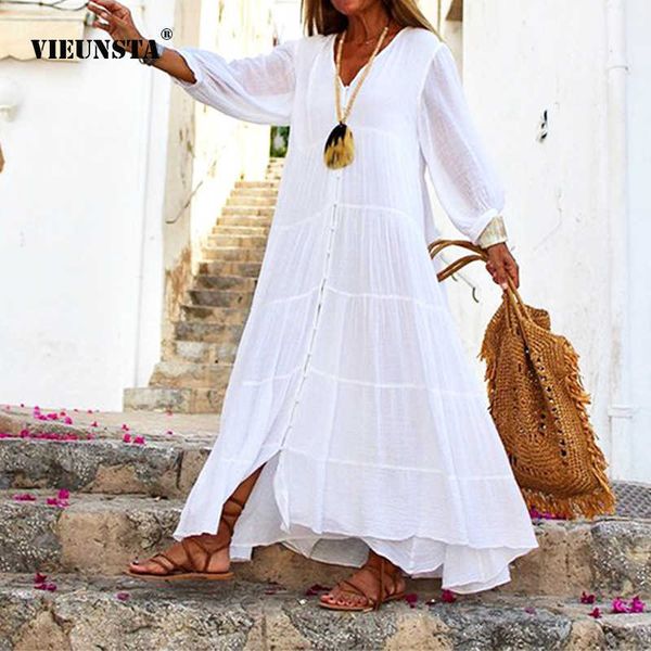 bohemian solid v neck loose dress spring autumn women's fashion slim single breasted long sleeve cotton hemp ruffle dresses 230508, White;black
bohemian solid v neck loose dress spring autumn women's fashion slim single breasted long sleeve cotton hemp ruffle dresses 230508, White;black