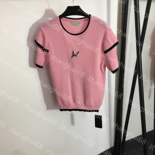 23ss womens knits womens designer clothing nail drill embroidered monogram short sleeve sweater womens clothes, White
23ss womens knits womens designer clothing nail drill embroidered monogram short sleeve sweater womens clothes, White