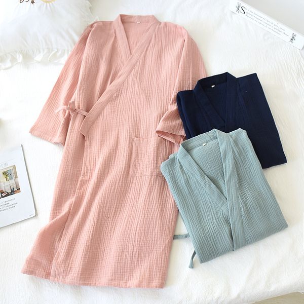 womens sleepwear japanesestyle kimono spring and summer 100% cotton crepe ladies thin nightgown men bathrobe robe home service pajamas 23051, Black;red
womens sleepwear japanesestyle kimono spring and summer 100% cotton crepe ladies thin nightgown men bathrobe robe home service pajamas 23051, Black;red