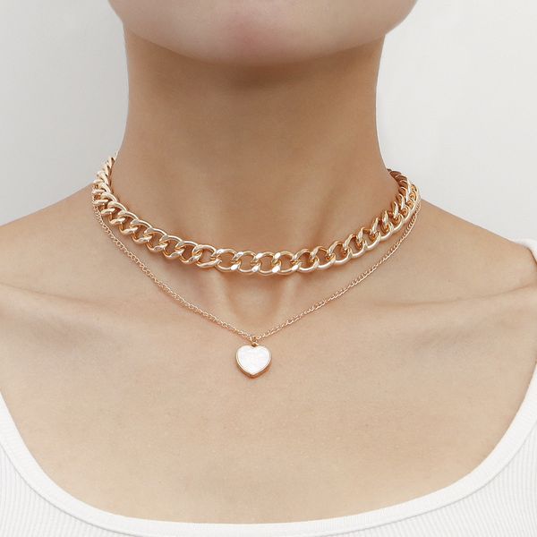 punk double-layer love fritillary pendant necklace female light luxury choker designer for women designer for women party wedding engagement, Silver
punk double-layer love fritillary pendant necklace female light luxury choker designer for women designer for women party wedding engagement, Silver