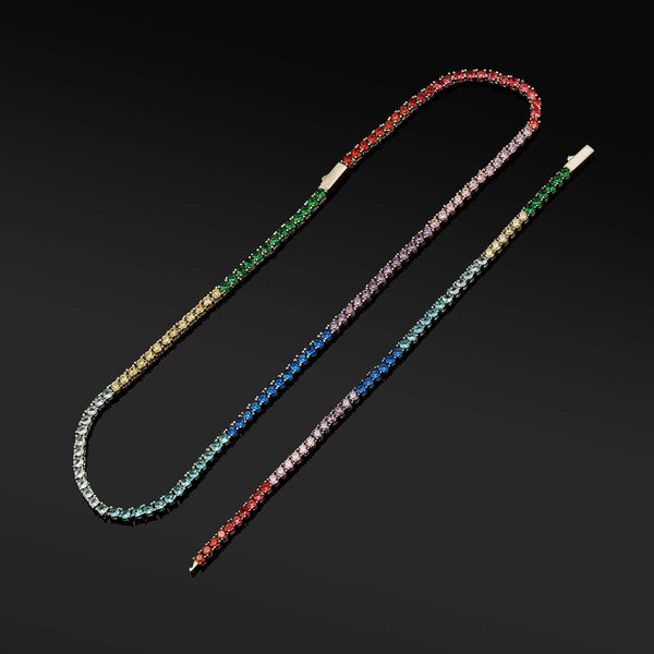 ins 3mm colorful contrast tennis chain necklace bracelet for men women men's and women's hip hop personality gold plated cubic zir, Silver
ins 3mm colorful contrast tennis chain necklace bracelet for men women men's and women's hip hop personality gold plated cubic zir, Silver