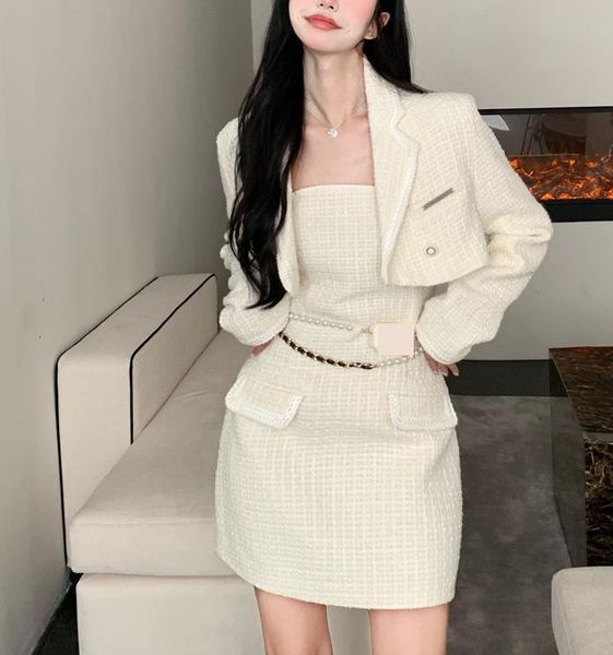 two piece dress chic korean style sweet two pieces dress stet for women elegant crop blazer jacket outwear strapless mini dress lady suits 2, White
two piece dress chic korean style sweet two pieces dress stet for women elegant crop blazer jacket outwear strapless mini dress lady suits 2, White