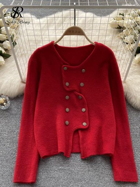 sweaters singreiny retro double breasted knitted cardigan women winter long sleeve o neck french fashion streetwear solid shawl sweater, White;black
sweaters singreiny retro double breasted knitted cardigan women winter long sleeve o neck french fashion streetwear solid shawl sweater, White;black