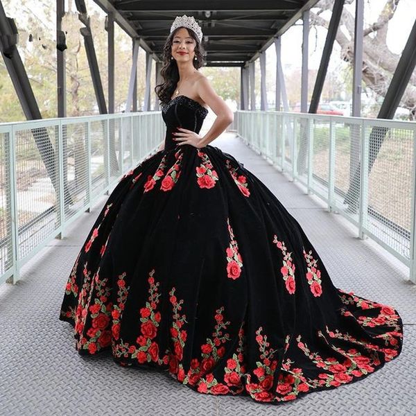 modest fashion sweetheart quinceanera dresses with applique floral black gothic lace-up corset prom vestidos de 15 anos, Blue;red
modest fashion sweetheart quinceanera dresses with applique floral black gothic lace-up corset prom vestidos de 15 anos, Blue;red