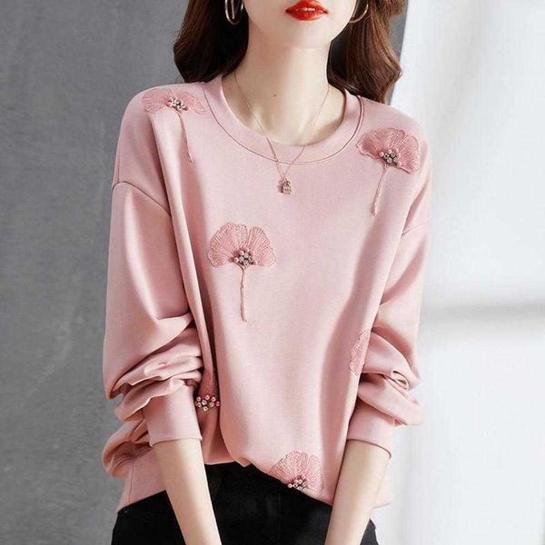 new embroidered round neck covering meat comfortable fashionable, versatile and stylish, age reducing pullover long sleeve women's, Black
new embroidered round neck covering meat comfortable fashionable, versatile and stylish, age reducing pullover long sleeve women's, Black