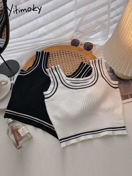 tanks yitimoky for women 2022 summer crop tank knitted y2k simple blouse halter black casual korean fashion clothing, Black;white
tanks yitimoky for women 2022 summer crop tank knitted y2k simple blouse halter black casual korean fashion clothing, Black;white