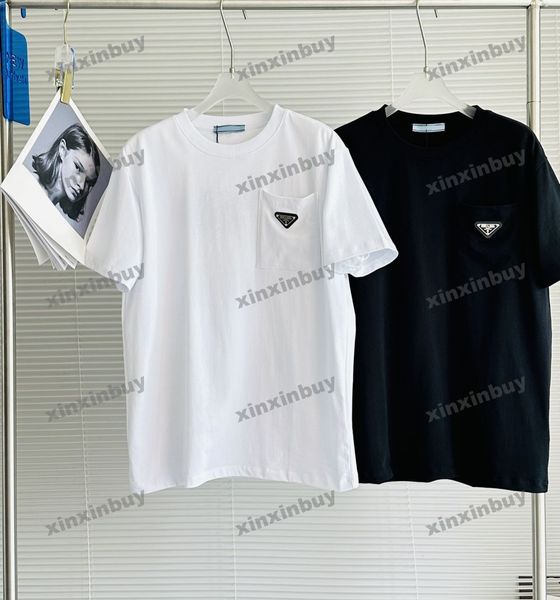xinxinbuy men designer tee t shirt 23ss metal triangle label pocket short sleeve cotton women black white khaki xs-l, Black;brown
xinxinbuy men designer tee t shirt 23ss metal triangle label pocket short sleeve cotton women black white khaki xs-l, Black;brown