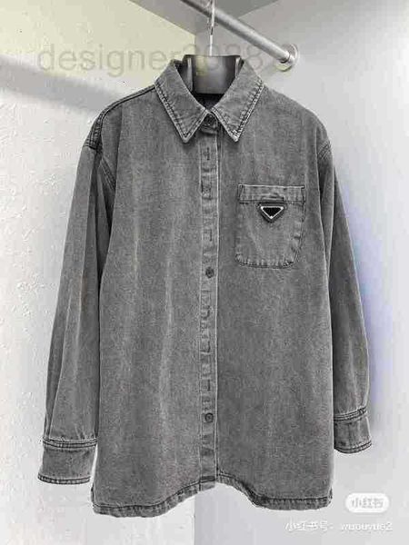 women's blouses & shirts designer early autumn new classic metal triangle fashion casual versatile denim shirt coat 0a2x, White
women's blouses & shirts designer early autumn new classic metal triangle fashion casual versatile denim shirt coat 0a2x, White