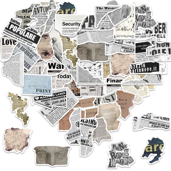 52pcs broken newspaper stickers pack waterproof vinyl stickers non-random for car bike luggage lapskateboard scrapbook water bottle decal
52pcs broken newspaper stickers pack waterproof vinyl stickers non-random for car bike luggage lapskateboard scrapbook water bottle decal