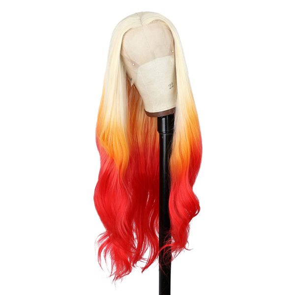 3 tone ombre blonde to red long wavy transparent lace front synthetic hair wigs straight with bangs lace frontal fringe wigs daily wear, Black
3 tone ombre blonde to red long wavy transparent lace front synthetic hair wigs straight with bangs lace frontal fringe wigs daily wear, Black