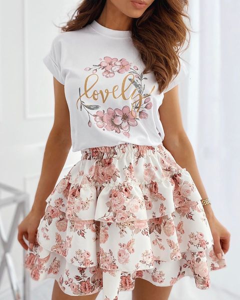 two piece dress summer dresses women floral letter print t-shirt layered ruffles skirt two piece set casual mini dress suit 230512, White
two piece dress summer dresses women floral letter print t-shirt layered ruffles skirt two piece set casual mini dress suit 230512, White