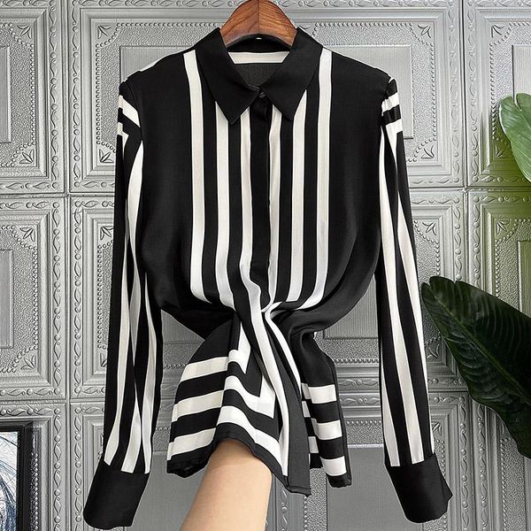 shirts summer casual women's blouse stripe long sleeve turndown collar buttons shirt houthion, White
shirts summer casual women's blouse stripe long sleeve turndown collar buttons shirt houthion, White
