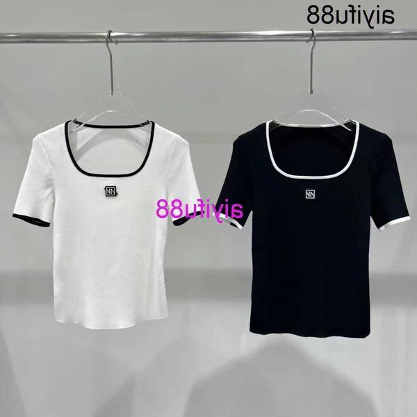 2023 summer new versatile slim fit and contrast color square neck short sleeve knit shirt for women 30438197, White
2023 summer new versatile slim fit and contrast color square neck short sleeve knit shirt for women 30438197, White