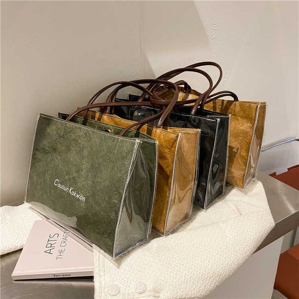 kraft paper small tote bags for women 2023 trend clear pvc designer handbag letter pattern female shipping shoulder bag 230512
kraft paper small tote bags for women 2023 trend clear pvc designer handbag letter pattern female shipping shoulder bag 230512