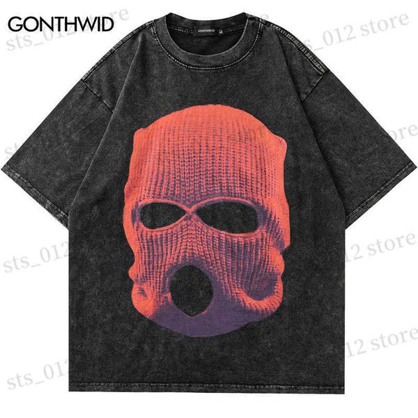 men's t-shirts hip hop t-shirt streetwear vintage balaclava graphic print washed tshirt men harajuku fashion punk gothic tee shirts sum, White;black
men's t-shirts hip hop t-shirt streetwear vintage balaclava graphic print washed tshirt men harajuku fashion punk gothic tee shirts sum, White;black