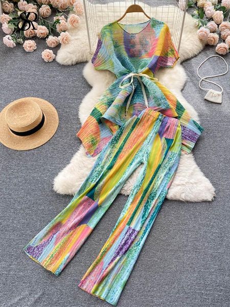 pants singreiny women print belt summer set elegant o neck retro elastic wide leg long pants fashion 2022 ins loose two piece set, White
pants singreiny women print belt summer set elegant o neck retro elastic wide leg long pants fashion 2022 ins loose two piece set, White
