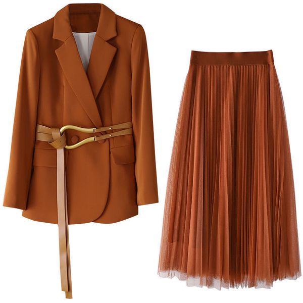 two piece dress plus size women's suit blazer dress long jacket mesh dresses two piece set with belt elegant women winter coat dress se, White
two piece dress plus size women's suit blazer dress long jacket mesh dresses two piece set with belt elegant women winter coat dress se, White