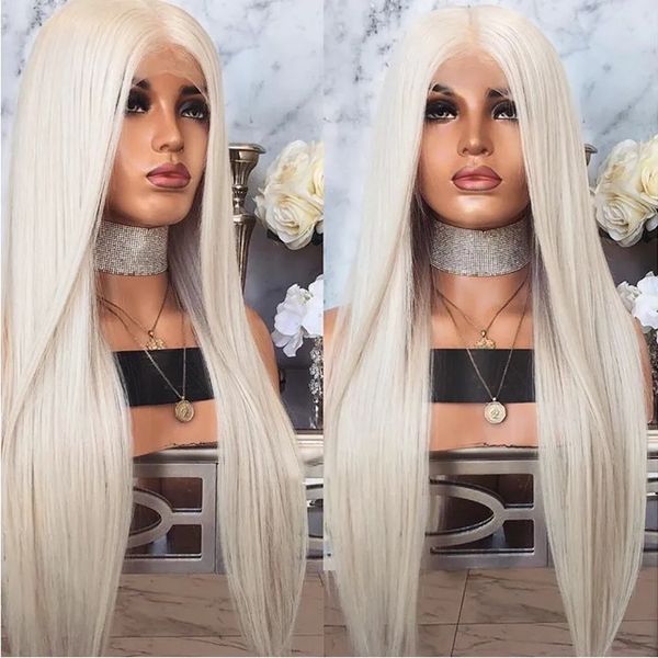 long natural hairline platinum blonde color synthetic lace front wig straight hair lace wigs for women heat resistant fiber, Black
long natural hairline platinum blonde color synthetic lace front wig straight hair lace wigs for women heat resistant fiber, Black