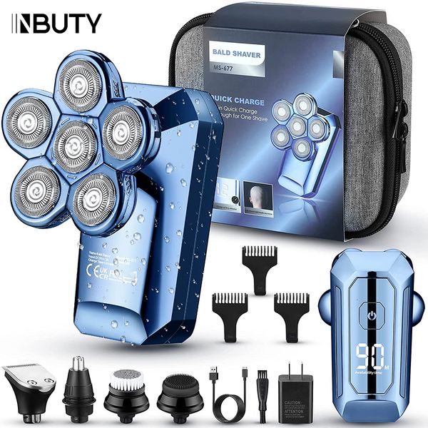 

electric shavers inbuty men bald head 5 in 1 beard trimmer razor hair clipper waterproof nose professional machine 230512