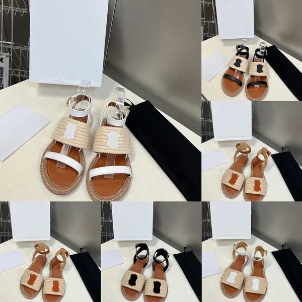 2023 designer sandals designer triomphe gladiator sandal women leather fisherman straw raffia woven hemp adjustable buckle strap slides slip, Black
2023 designer sandals designer triomphe gladiator sandal women leather fisherman straw raffia woven hemp adjustable buckle strap slides slip, Black