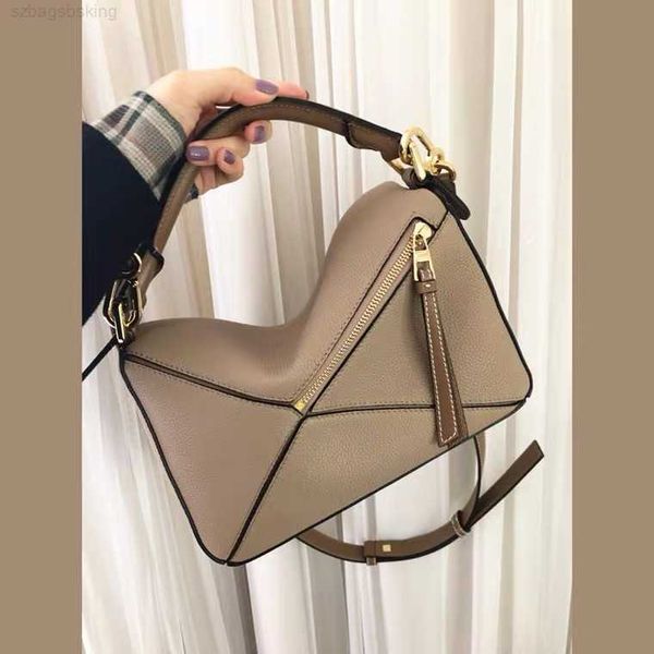 

Designer Bags Women's Leather Handbag Geometric Shoulder Bag Cross Luxurious Design Exquisite Body Messenger, Khaki(large)