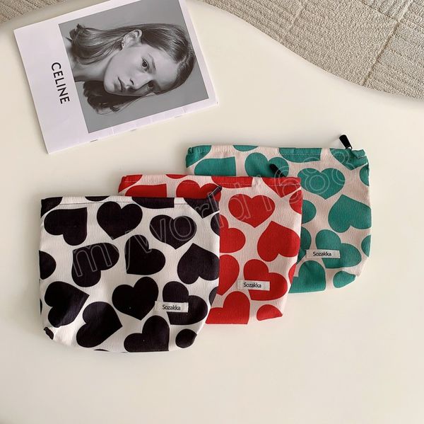 red black green heart printed cosmetic bags for women corduroy large makeup bags organizer travel phone toiletry wash bags
red black green heart printed cosmetic bags for women corduroy large makeup bags organizer travel phone toiletry wash bags