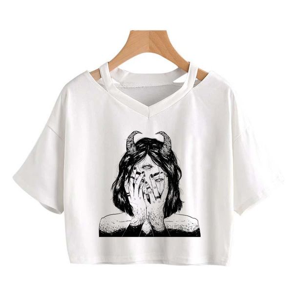 t-shirt vintage punk streetwear gothic devil sketch loose short sleeve ulzzang art printing summer tee women vneck crop, White
t-shirt vintage punk streetwear gothic devil sketch loose short sleeve ulzzang art printing summer tee women vneck crop, White