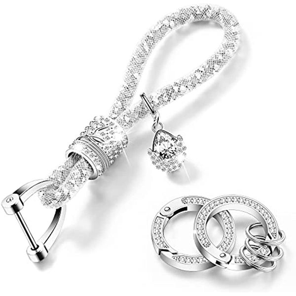crystal bling car keychain for women glitter rhinestone keychain ring strap keychain accessories car key decorations, Silver
crystal bling car keychain for women glitter rhinestone keychain ring strap keychain accessories car key decorations, Silver