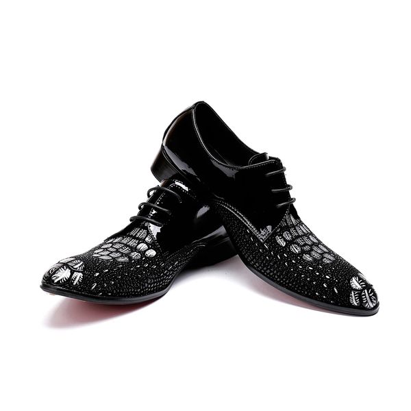fashion print lace up business shoes italian pointed toe punk rock brogue shoes classic genuine leather male derby shoes, Black
fashion print lace up business shoes italian pointed toe punk rock brogue shoes classic genuine leather male derby shoes, Black