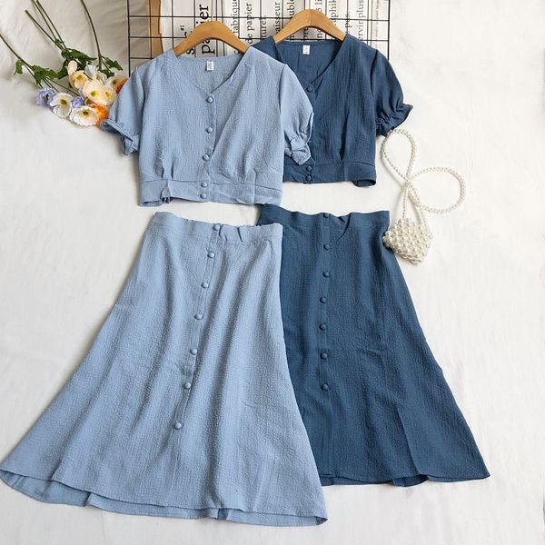 two piece dress summer dress sets twomen two piece short puff sleeve crop with skirts suit solid csaual female clothing vintage outfits 230, White
two piece dress summer dress sets twomen two piece short puff sleeve crop with skirts suit solid csaual female clothing vintage outfits 230, White