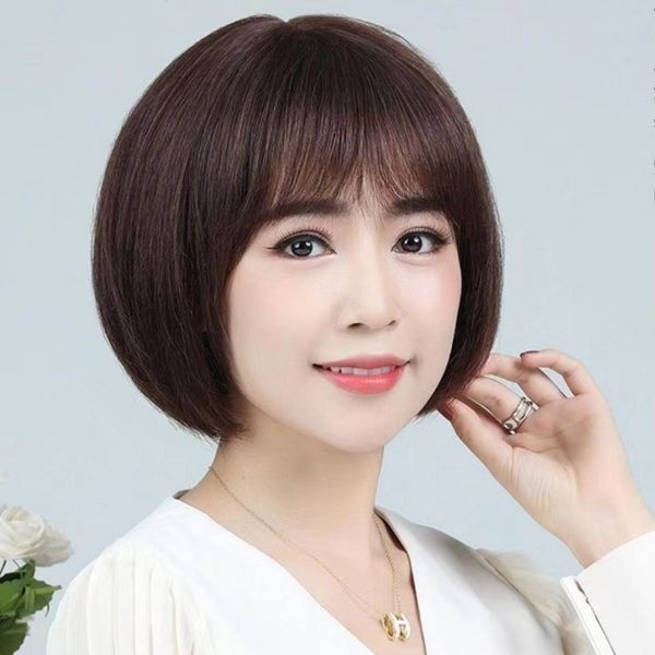 wigs women's air bangs big scalp bobo short hair shaved face natural poepoe full head, Black
wigs women's air bangs big scalp bobo short hair shaved face natural poepoe full head, Black