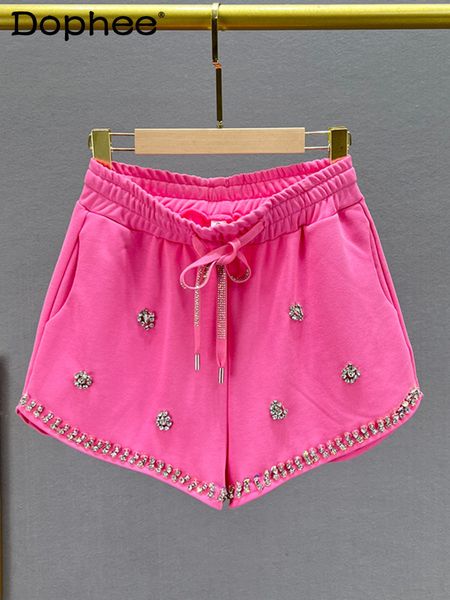 women's shorts sweet pink diamond wide-leg shorts women summer elastic high waist loose slimming sequins casual shorts femme pants 2305, White;black
women's shorts sweet pink diamond wide-leg shorts women summer elastic high waist loose slimming sequins casual shorts femme pants 2305, White;black