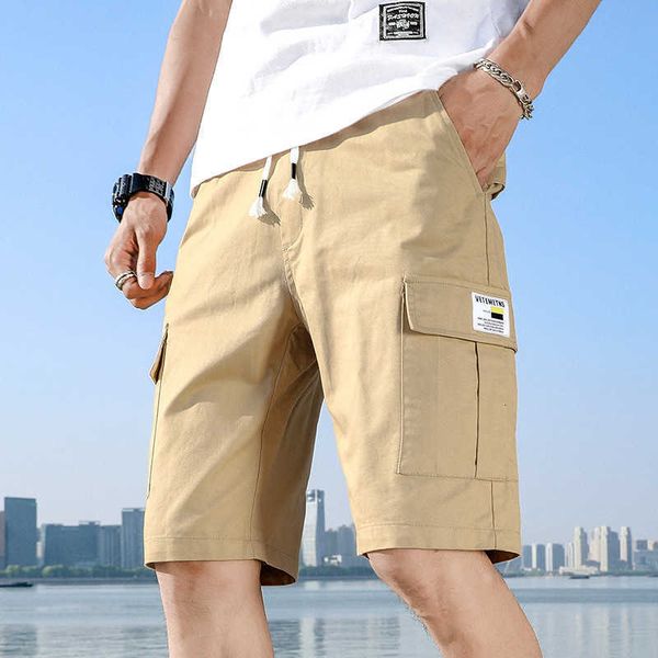 men's shorts summer fashion brand cargo pants korean version loose cropped ins trend straight tube casual men, White;black
men's shorts summer fashion brand cargo pants korean version loose cropped ins trend straight tube casual men, White;black