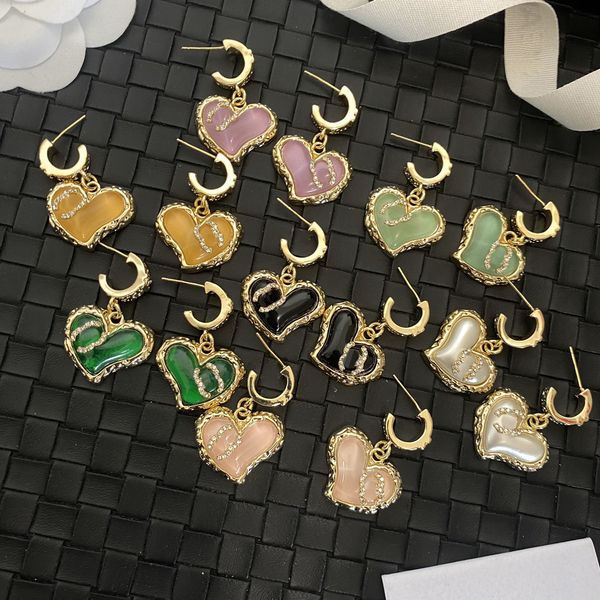 7 style diamond earrings fashion new heart earrings never fade love logo stamp earrings designer brand wedding gift jewelry accessories whol, Golden
7 style diamond earrings fashion new heart earrings never fade love logo stamp earrings designer brand wedding gift jewelry accessories whol, Golden