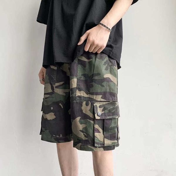 men's shorts american vibe camouflage work loose summer thin oversize casual pants trend, White;black
men's shorts american vibe camouflage work loose summer thin oversize casual pants trend, White;black