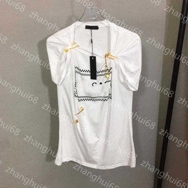 23ss t shirt womens designer clothing womens t-shirt tee round neck pure cotton metal large pin monogram print irregular short sleeve t-shir, White
23ss t shirt womens designer clothing womens t-shirt tee round neck pure cotton metal large pin monogram print irregular short sleeve t-shir, White