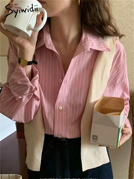 shirts syiwidii pink striped shirts for women spring summer 2023 korean loose turn down collar long sleeve casual harajuku blouses, White
shirts syiwidii pink striped shirts for women spring summer 2023 korean loose turn down collar long sleeve casual harajuku blouses, White