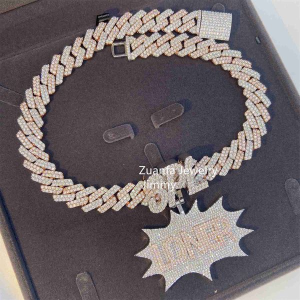 customized two tone color rose gold+white gold 3d pendant iced out full with vvs moissanite letter pendant necklace, Silver
customized two tone color rose gold+white gold 3d pendant iced out full with vvs moissanite letter pendant necklace, Silver
