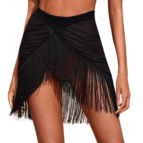 swimwear handmade crochet tassel sheer beach skirt cover up skirt for women asymmetrical coversups jupe wrap bikini bathing suit, White;black
swimwear handmade crochet tassel sheer beach skirt cover up skirt for women asymmetrical coversups jupe wrap bikini bathing suit, White;black