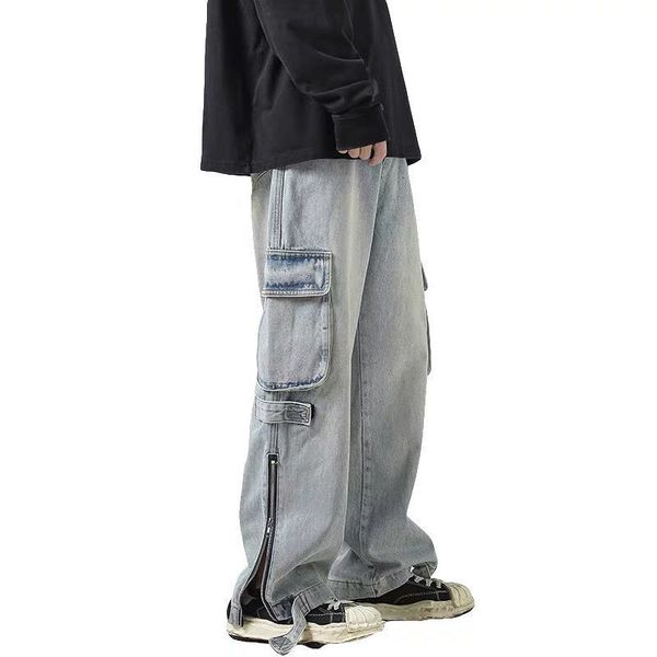 men's pants multipocket zipper high street overalls american hiphop retro fashion couple loose allmatch casual trousers 230512, Black
men's pants multipocket zipper high street overalls american hiphop retro fashion couple loose allmatch casual trousers 230512, Black
