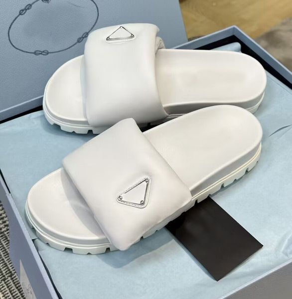 fashion soft padded nappa leather slippers slides womens black white summer platform sandals shoes triangle flats sandal women luxury design
fashion soft padded nappa leather slippers slides womens black white summer platform sandals shoes triangle flats sandal women luxury design