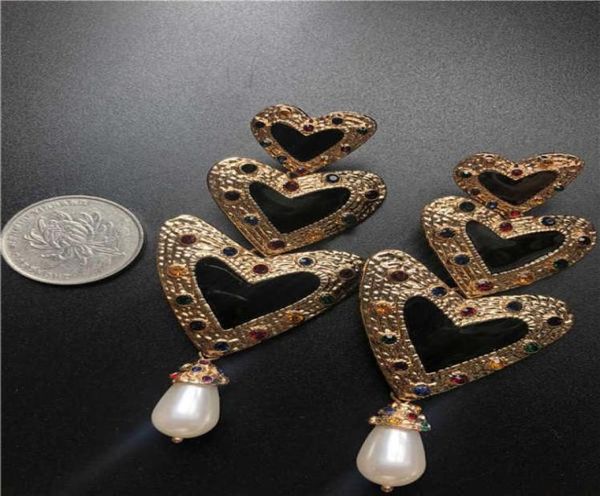 432 vintage stick metal baroque oil drop imitation pearl fishbone love earrings9368855, Golden
432 vintage stick metal baroque oil drop imitation pearl fishbone love earrings9368855, Golden