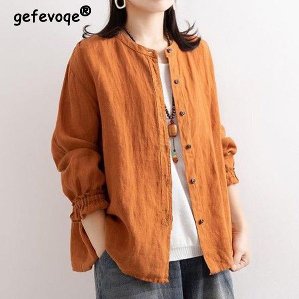 shirts spring autumn ethnic style vintage cotton linen casual shirt women oneck loose fashion buttons blouse female long sleeve blusa, White
shirts spring autumn ethnic style vintage cotton linen casual shirt women oneck loose fashion buttons blouse female long sleeve blusa, White