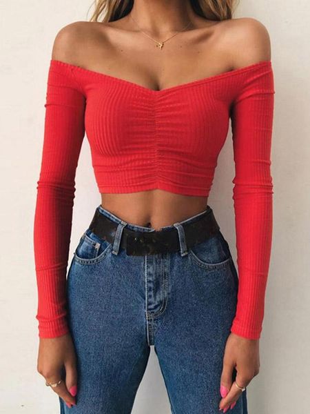 t-shirt women tshirts and club fashion female tshirt long sleeve off shoulder solid color lady tshirt autumn basic tees, White
t-shirt women tshirts and club fashion female tshirt long sleeve off shoulder solid color lady tshirt autumn basic tees, White