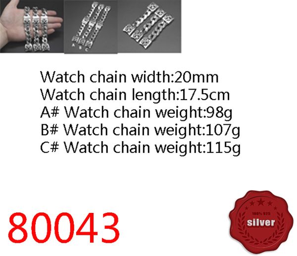80043 s925 sterling silver watch chain punk hip hop personality jewelry cross flower watch chain couple 2.0 interface watch strap dominant j, Bronze;slivery
80043 s925 sterling silver watch chain punk hip hop personality jewelry cross flower watch chain couple 2.0 interface watch strap dominant j, Bronze;slivery