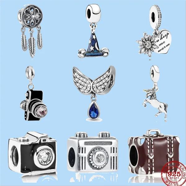 925 sterling silver charms for pandora jewelry beads new angel wing camera dream catcher pendant, Black
925 sterling silver charms for pandora jewelry beads new angel wing camera dream catcher pendant, Black