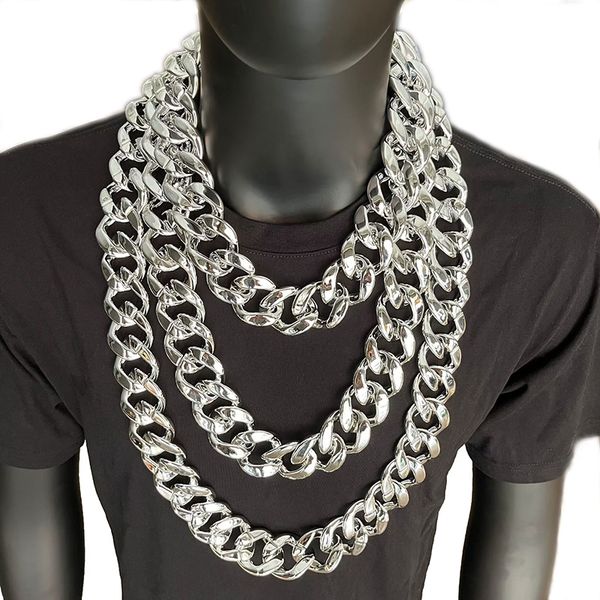 chains new type acrylic necklace bulky hip hop thick large white yellow luxury gold color chain goth style men jewelry 35mm, Silver
chains new type acrylic necklace bulky hip hop thick large white yellow luxury gold color chain goth style men jewelry 35mm, Silver