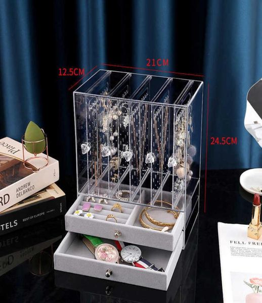 earrings necklaces jewelry storage box transparent large capacity hair accessories hand dressing table display shelf 2110134808386, Black;white
earrings necklaces jewelry storage box transparent large capacity hair accessories hand dressing table display shelf 2110134808386, Black;white