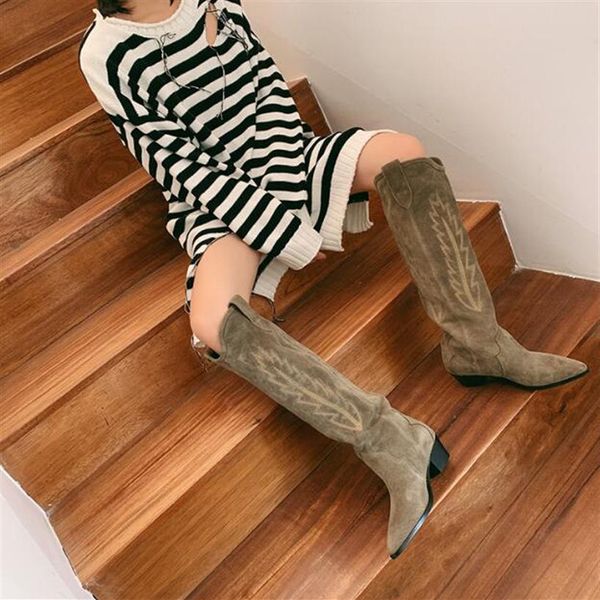 2019perfect paris france isabel shoes denzy suede cowboy boots marant style knee-high western-inspired stitching calf leather boot268c, Black
2019perfect paris france isabel shoes denzy suede cowboy boots marant style knee-high western-inspired stitching calf leather boot268c, Black