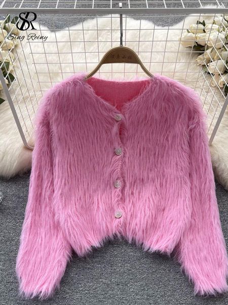 sweaters singreiny ladies short plush sweater autumn temperament single breasted v neck coat 2022 women streetwear solid knit cardigan, White;black
sweaters singreiny ladies short plush sweater autumn temperament single breasted v neck coat 2022 women streetwear solid knit cardigan, White;black